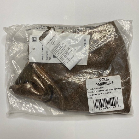 NWT Good American Foil Better Bikini Reversible Bottoms Size 3 (Large) - Picture 8 of 13